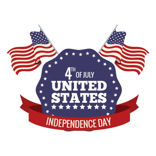 Pieczęć Dzień Niepodległości Stanów Zjednoczonych uroczysty — Wektor stockowy