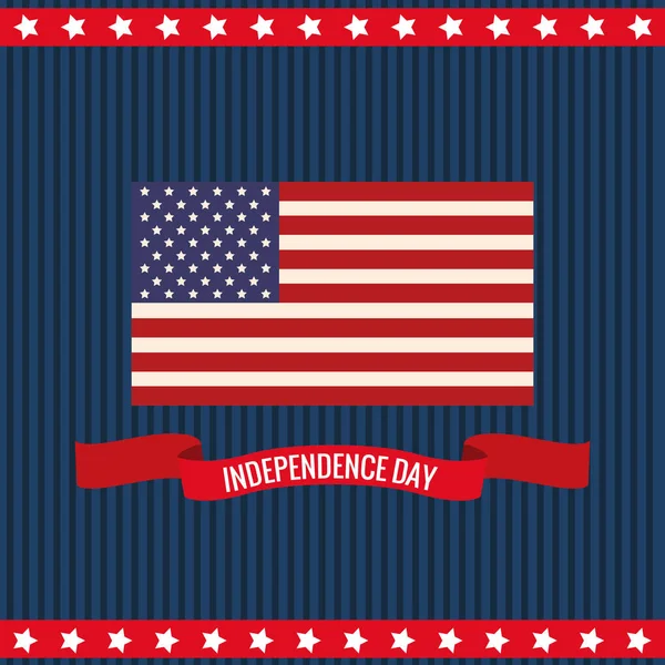 Flagge der Vereinigten Staaten am Unabhängigkeitstag — Stockvektor