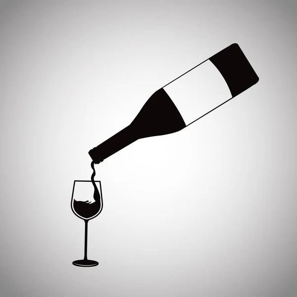 Weinflasche Gießen Glas Tasse Bild — Stockvektor