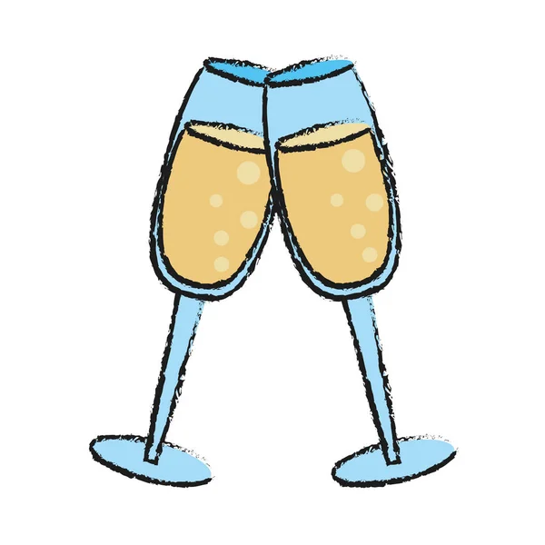 Champagneglazen vectorillustratie — Stockvector