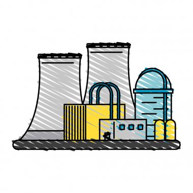 Nükleer santral vektör çizim