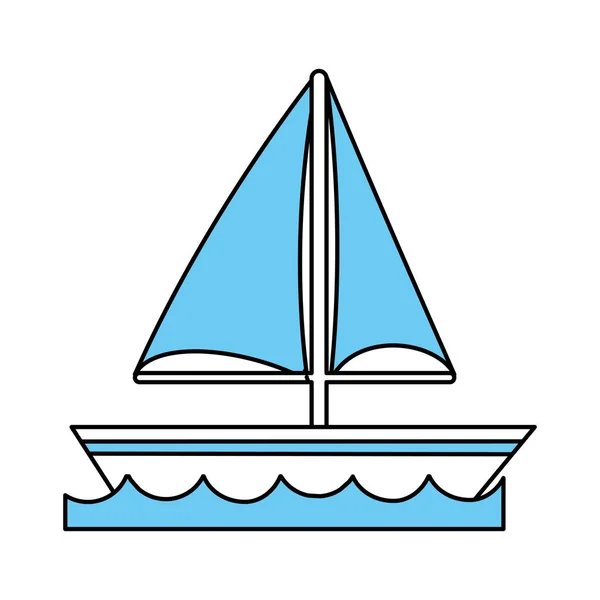 Barca a vela Vector Illustrazione — Vettoriale Stock