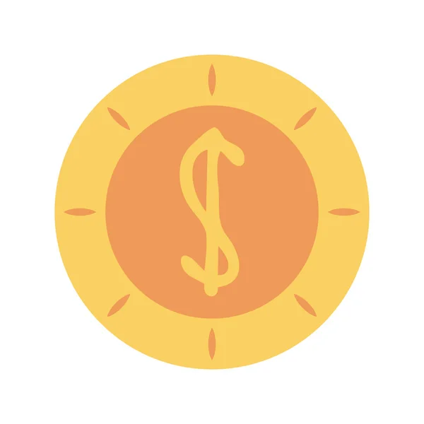 Immagine icona moneta dollaro — Vettoriale Stock