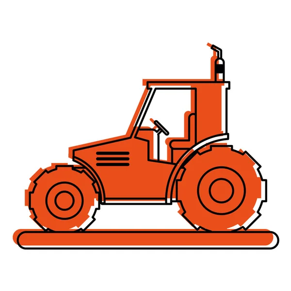 Traktor sideview ikonbild — Stock vektor