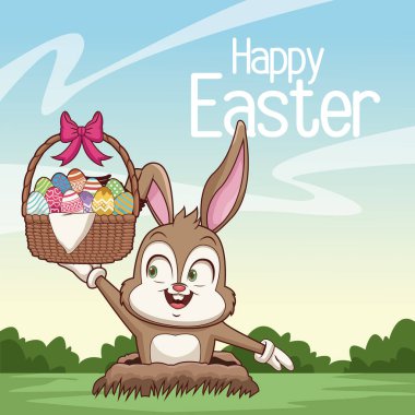 Mutlu Paskalya kartı çizgi film