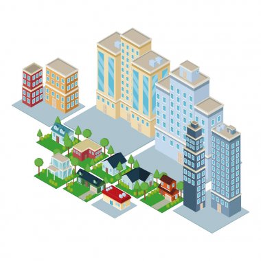 İzometrik şehir 3d