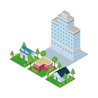 İzometrik şehir 3d
