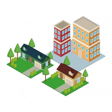İzometrik şehir 3d