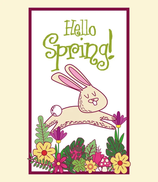 Hola tarjeta de primavera — Vector de stock