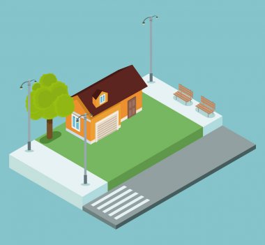 İzometrik şehir 3d