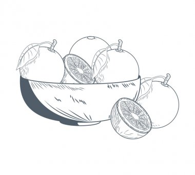 Portakal kase taraftan çizmek