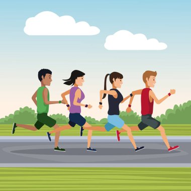 dışında çalışan insanlar