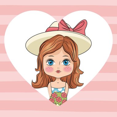 Tatlı kız çizgi filmi.