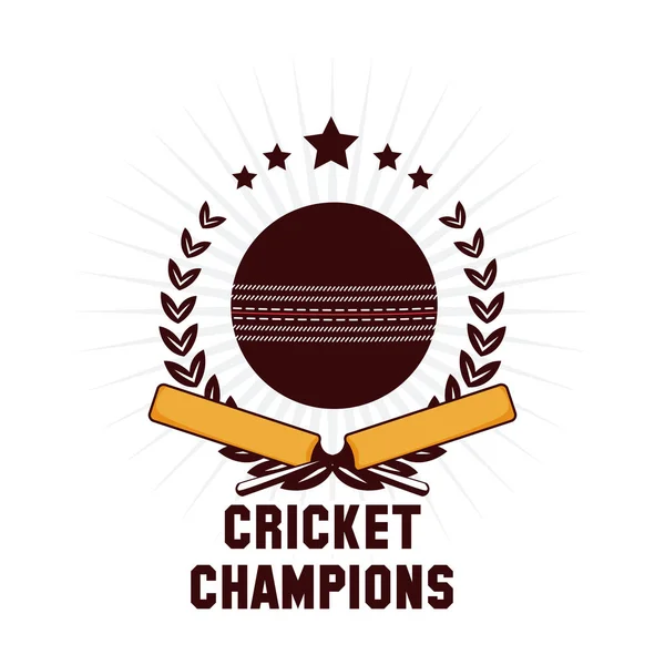 Emblema de campeones de cricket — Vector de stock