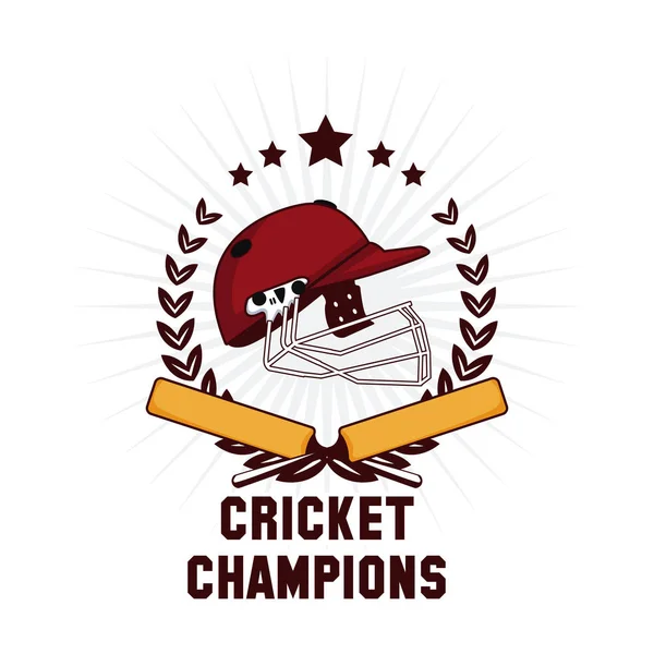 Emblema de campeones de cricket — Vector de stock