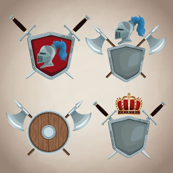 Insígnia do emblema medieval —  Vetores de Stock