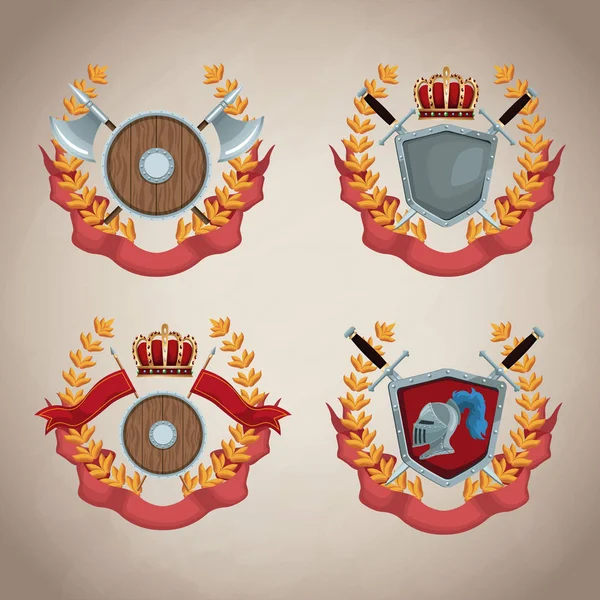 Insígnia do emblema medieval —  Vetores de Stock