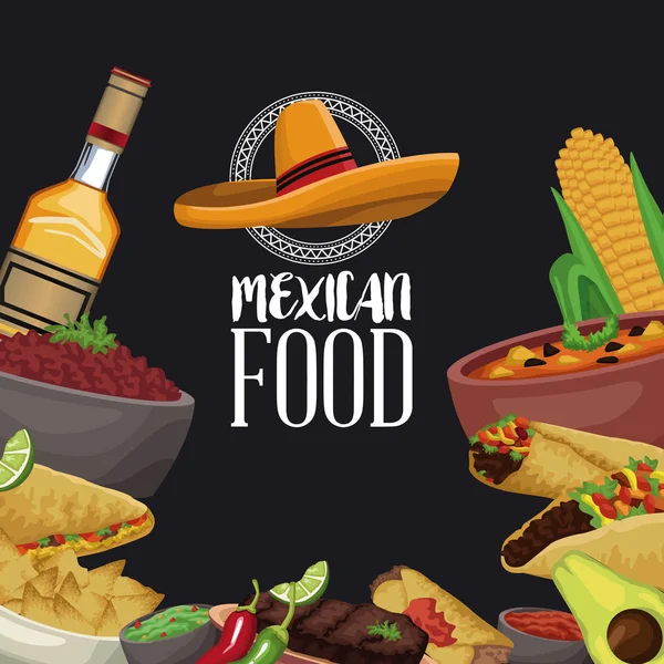 Folleto de comida mexicana — Vector de stock