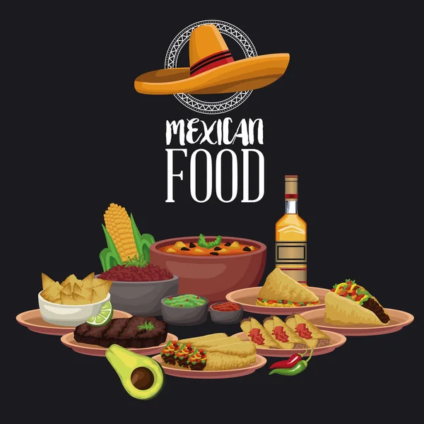 Folleto de comida mexicana — Vector de stock