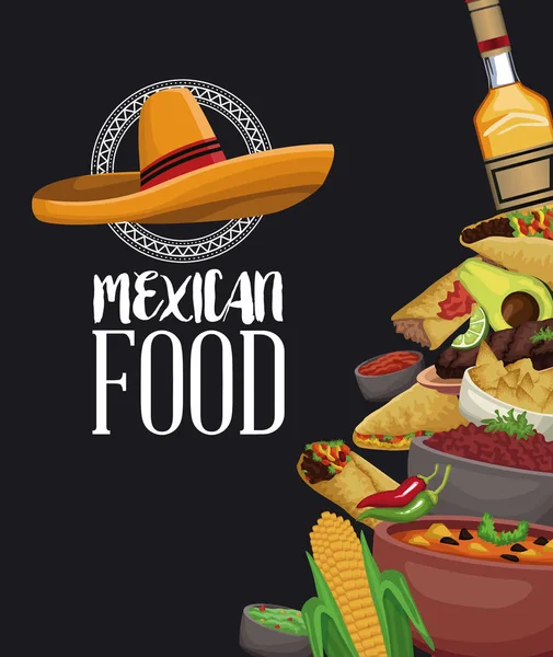 Folheto de comida mexicana — Vetor de Stock