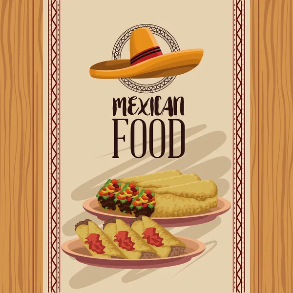 Menu Makanan Meksiko - Stok Vektor