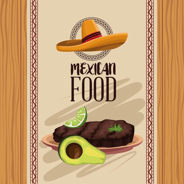 Menú de comida mexicana — Vector de stock