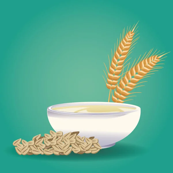 Farine d'avoine aliments sains — Image vectorielle