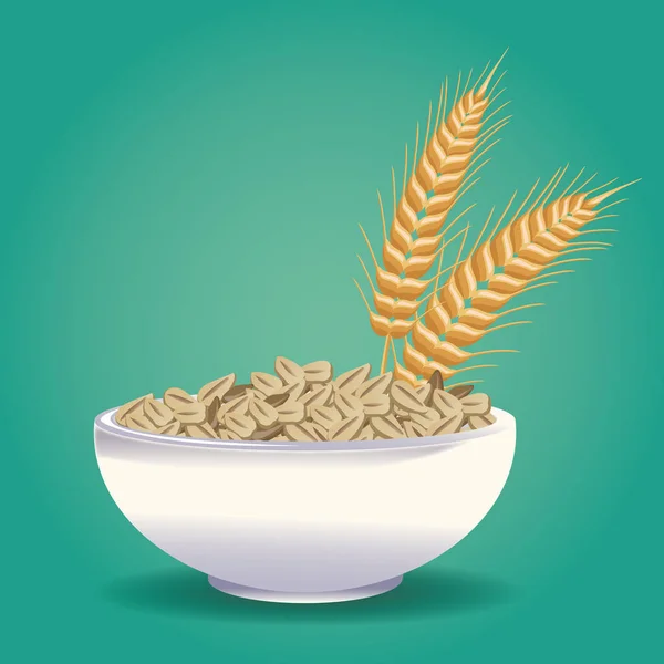 Farine d'avoine aliments sains — Image vectorielle