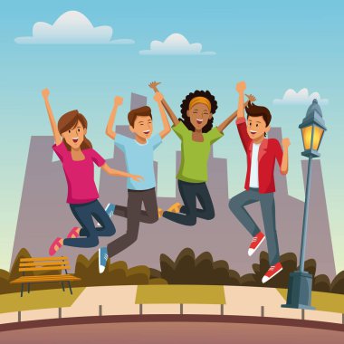 Şehirde atlama arkadaşlar