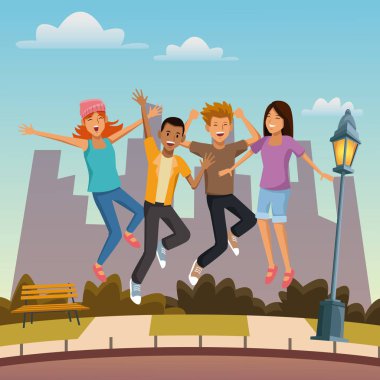 Şehirde atlama arkadaşlar