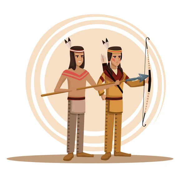 Amérindiens dessin animé — Image vectorielle