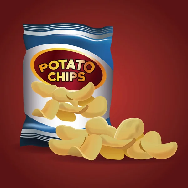 Potato chips snacks — Stockvector