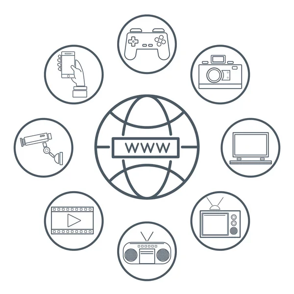 Ikonen der Internettechnologie — Stockvektor