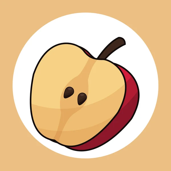 Apfel schneiden gesundes frisches Image — Stockvektor