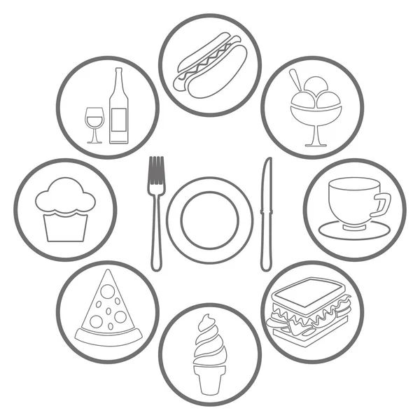 Set de iconos alimentarios — Vector de stock