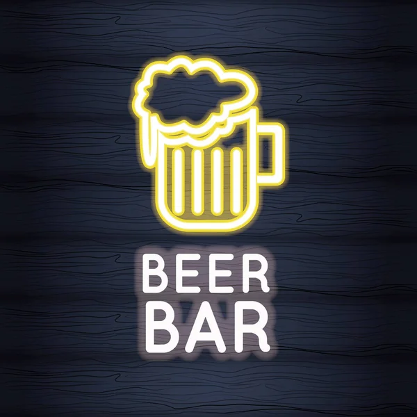 Pivní bar neonová světla — Stockový vektor