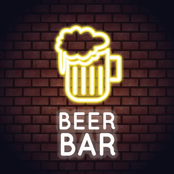 Beer bar neony — Wektor stockowy