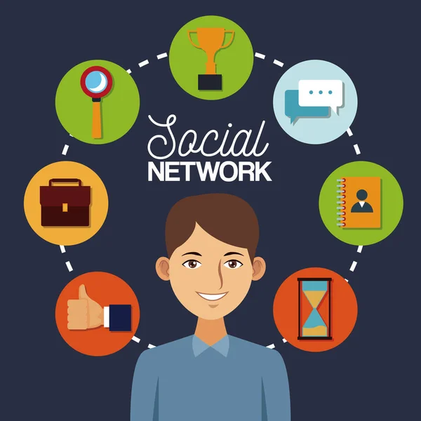 Icone dei social network — Vettoriale Stock