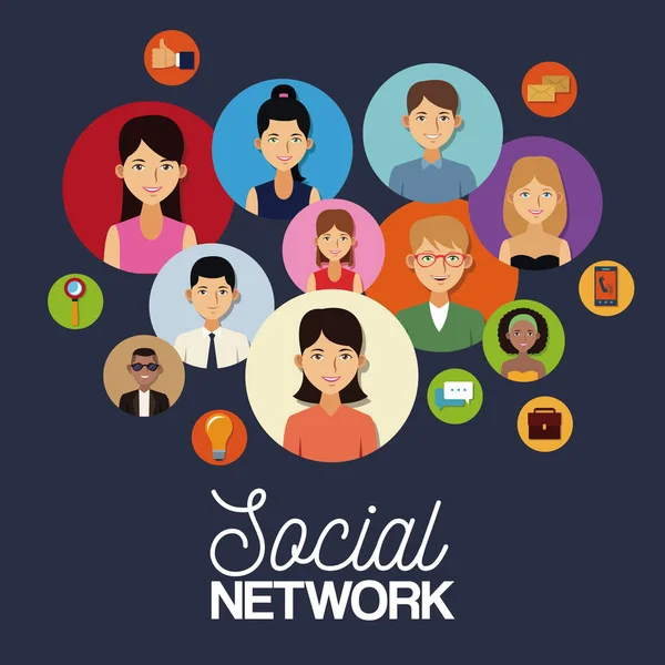 Icone dei social network — Vettoriale Stock