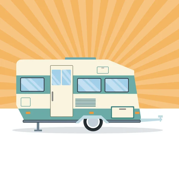 Véhicule remorque caravane — Image vectorielle