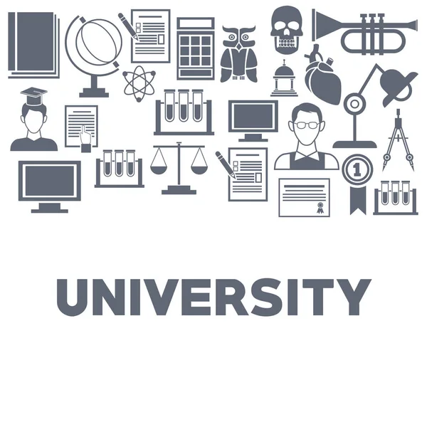 Zestaw ikon Uniwersytetu — Wektor stockowy