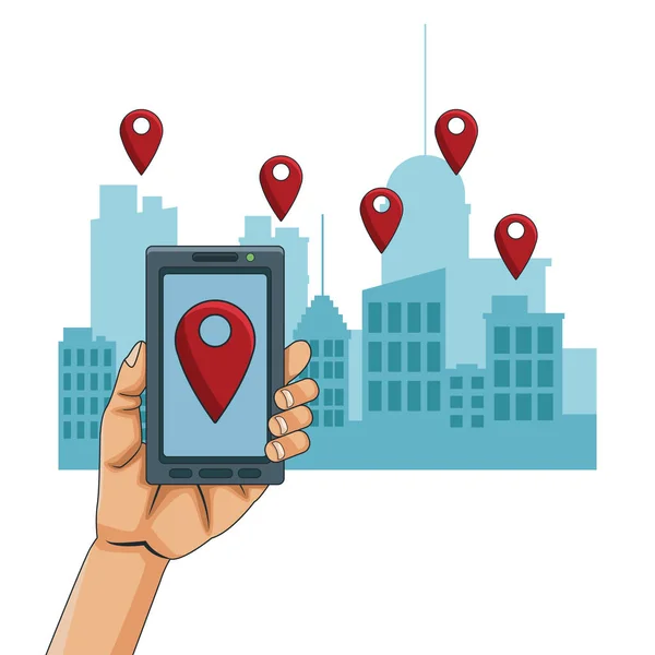 Ubicación del Smartphone gps — Vector de stock