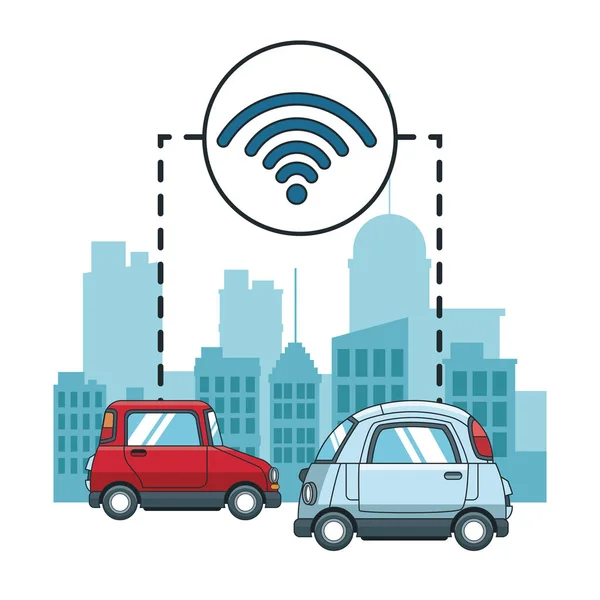 Tecnología de rastreo de GPS de coche — Vector de stock