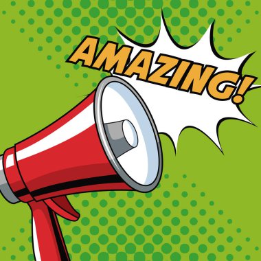 Megafon pop sanat çizgi film