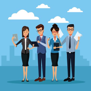 İş adamları çizgi film dışında