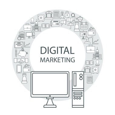 Dijital pazarlama ve iş ikonları/simgeleri