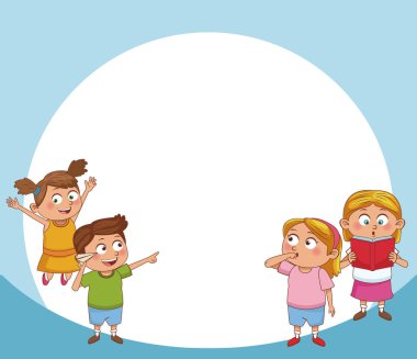 Öğrenciler çocuklar çizgi film