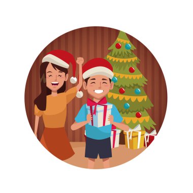 Kardeşler Noel karikatür