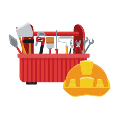 İnşaat araç kutusu hizmet vektör halat simgesi kentsel