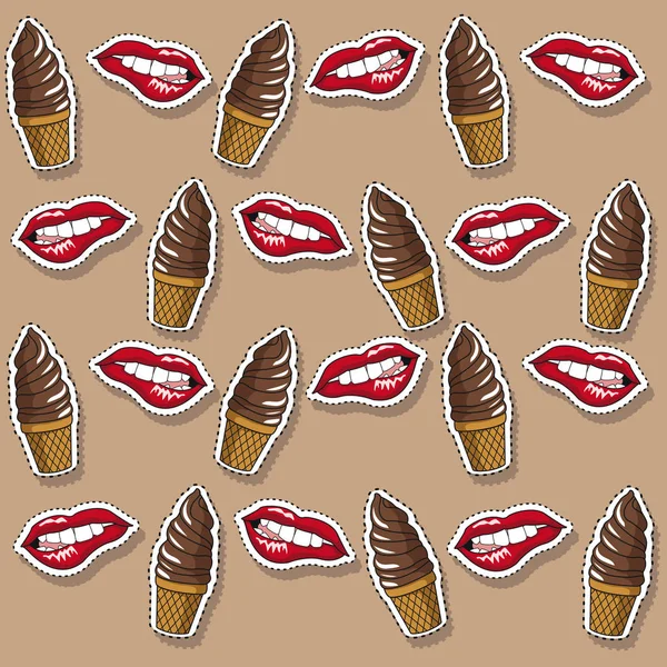 Pop-art zmrzlina Tapeta — Stockový vektor